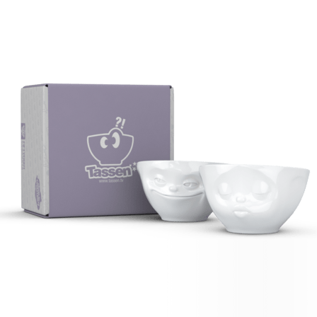 Mittleres Schälchen Set Nr. 1 "Grinsend & Küssend" in weiß,   200 ml – Bild 6