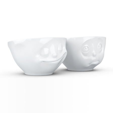 Mittleres Schälchen Set Nr. 2 "Glücklich & Och bitte" in weiß, 200 ml – Bild 5