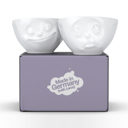 Mittleres Schälchen Set Nr. 2 "Glücklich & Och bitte" in weiß, 200 ml – Bild 6