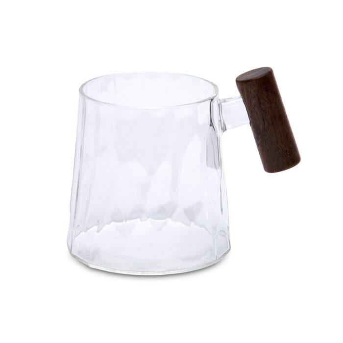 Becher mit Holzgriff „Knut“, 0,35 l, Glas