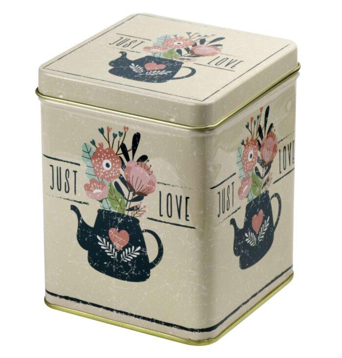 Teedose "Just Love" 100g, eckig