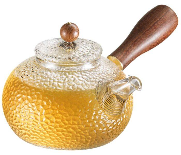 Glas Teekanne "Oriental" 300 ml mit Holz-Seitengriff