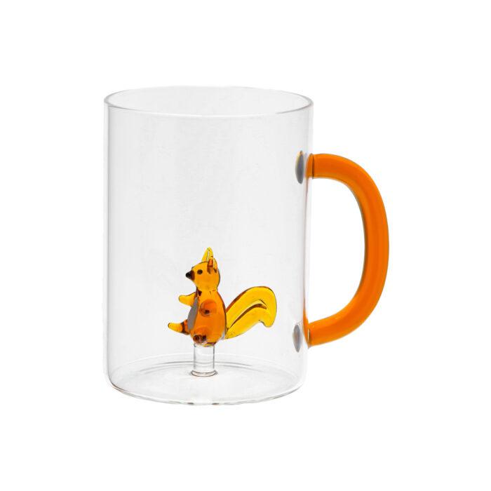 Glasbecher 'Squirrel' 420 ml mit Glasfigur im Inneren