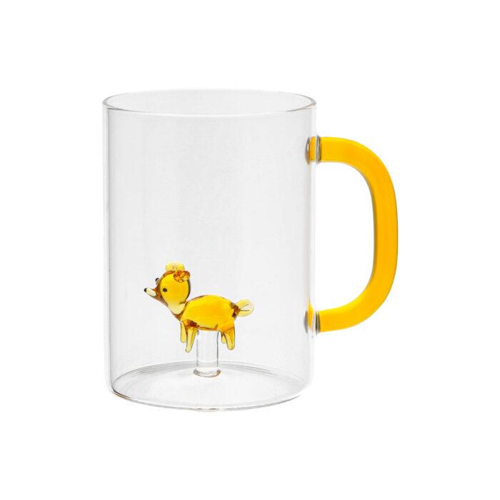 Glasbecher "Fawn" 420 ml mit Glasfigur im Inneren