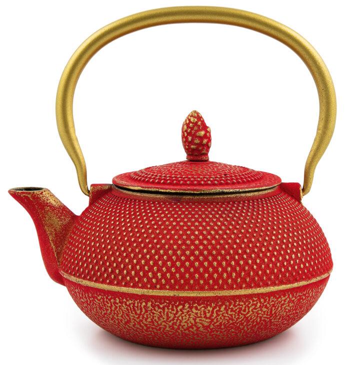 Eisenkanne "Tetsu" rot/gold 900 ml