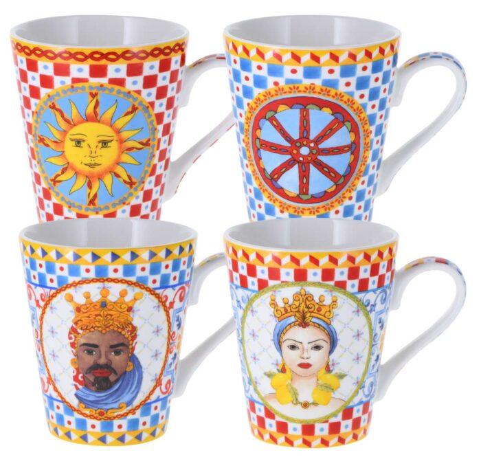 Porzellanbecher "Sicilia", 300 ml, Set à 4 Stück