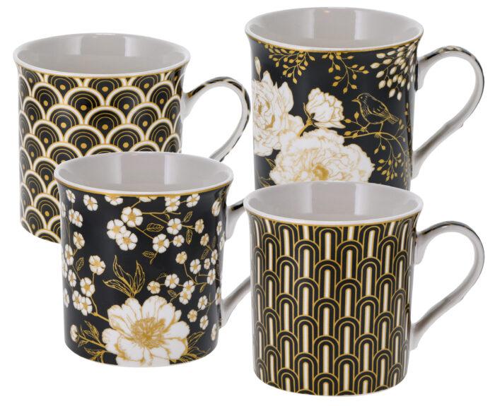 Porzellanbecher "Art Deco & Flowers" -  300 ml, Set à 4 St