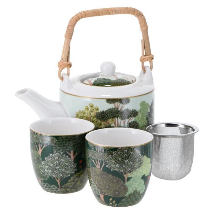 Teeset "Woodland" - Kanne + 2 cups in Geschenkverpackung