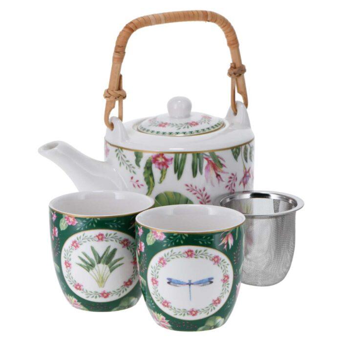 Teeset "Botanic Chic" - Kanne + 2cups in Geschenkverpackung