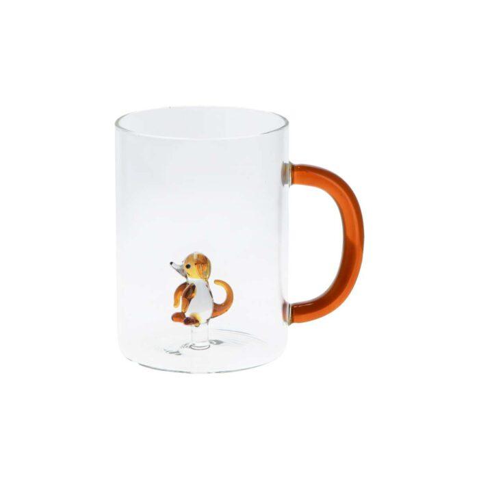 Glasbecher "Dog" 420 ml mit Glasfigur im Inneren