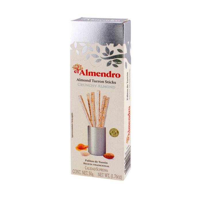 Weiße Nougat Sticks mit gerösteten Mandeln.