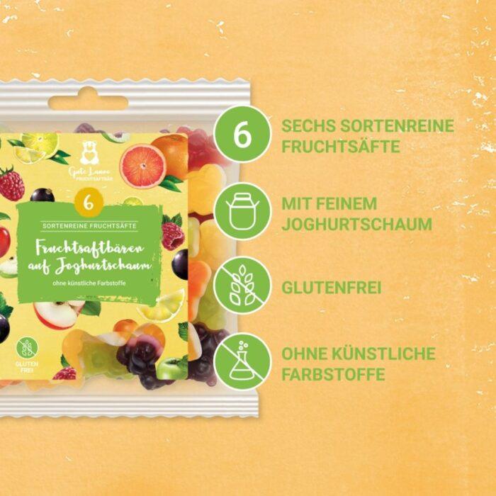 Fruchtgummis Fruchtsaftbären auf Joghurtschaum – Bild 3
