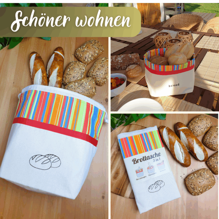 3 in 1 Brottasche "Sonnig / Sunny" aus Baumwolle – Bild 7