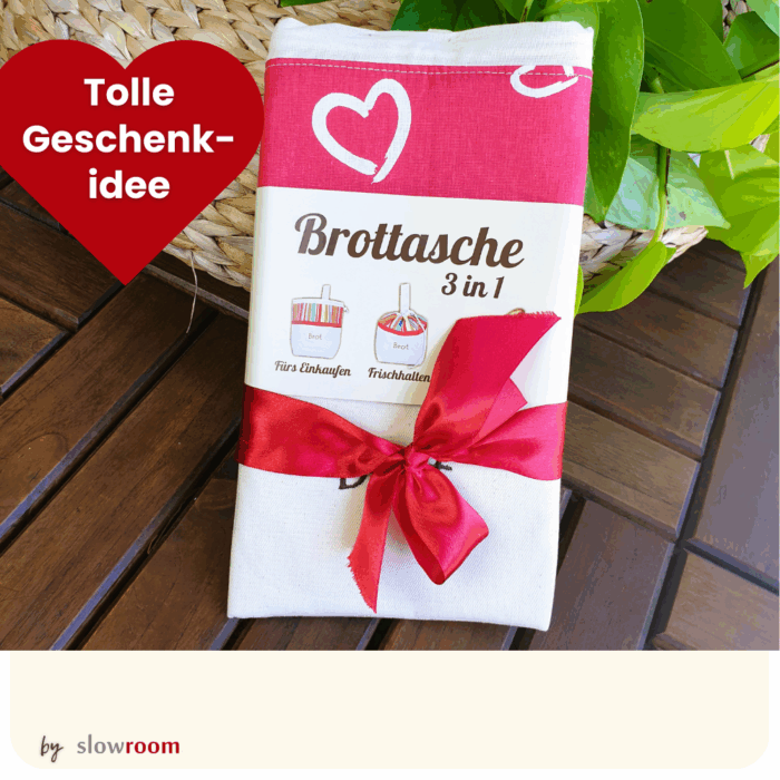3 in 1 Brottasche "Herzen / Hearts" aus Baumwolle