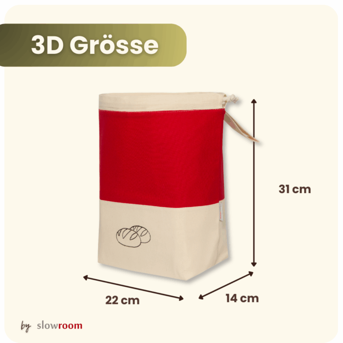 3 in 1 Brottasche "Rot" aus Baumwolle – Bild 5