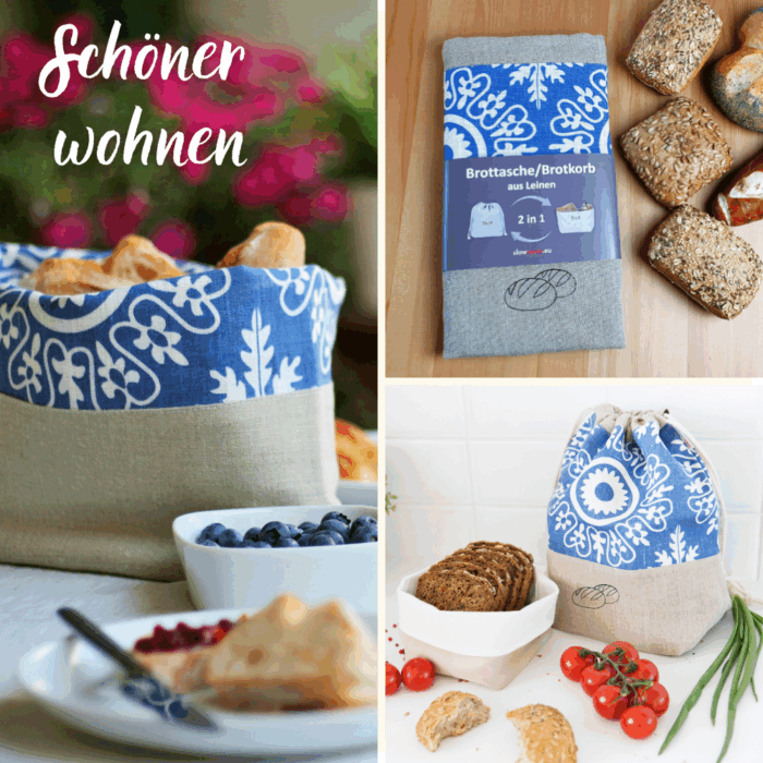 2 in 1 Brottasche "Azur" aus Leinen - Neuheit – Bild 8