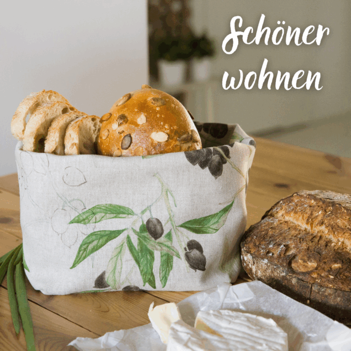 2 in 1 Brottasche "Schwarze Oliven" aus Leinen - Neuheit – Bild 2