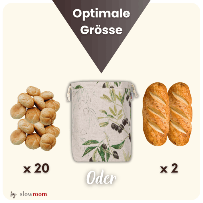 2 in 1 Brottasche "Schwarze Oliven" aus Leinen - Neuheit – Bild 7