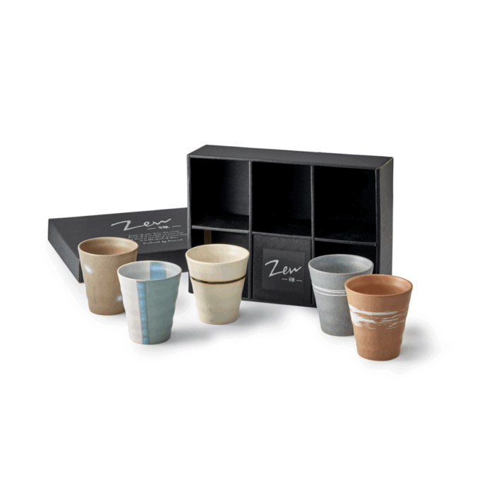 Cup Set "Zen" aus Japan, 5 Stück