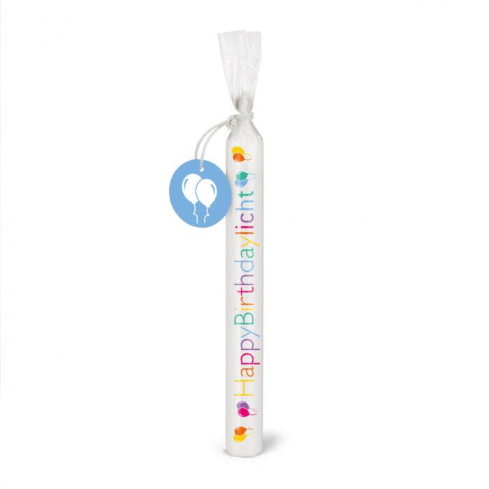Kerze "HappyBirthdaylicht"  buntdruck -  Serie Wünschelicht