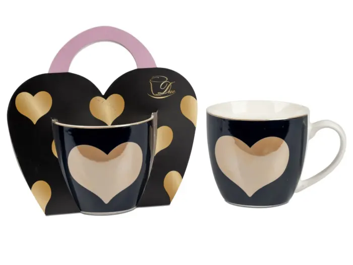 Becher Herz Gold - 0,46l in Geschenkverpackung