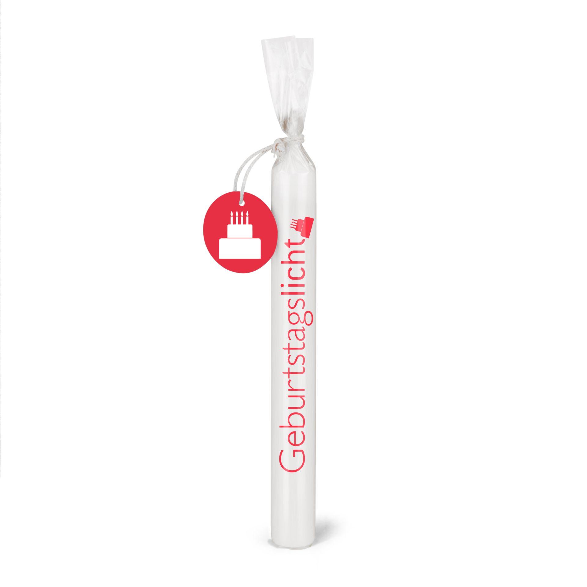 Kerze "Geburtstagslicht" rot  -  Serie Wünschelicht