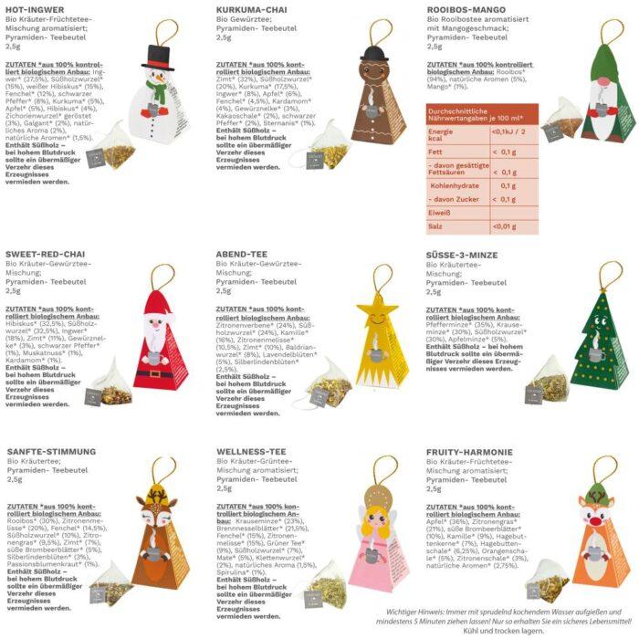 Christmas Bio Kräutertee 9er Pyramiden Geschenkset – Bild 4